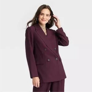 Women's Double Breasted Blazer - A New Day Burgundy